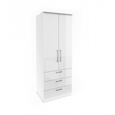 Kombinierter Kleiderschrank OLIKA – Breite 80 cm, weiß