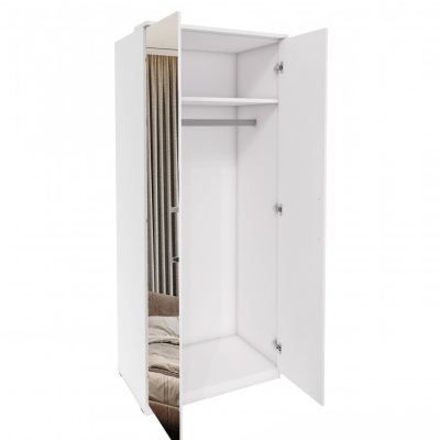 Zweitüriger Spiegelschrank OLIKA – Breite 90 cm, weiß