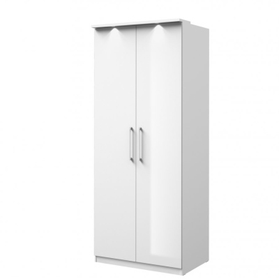 Zweitüriger Kleiderschrank OLIKA – Breite 90 cm, weiß