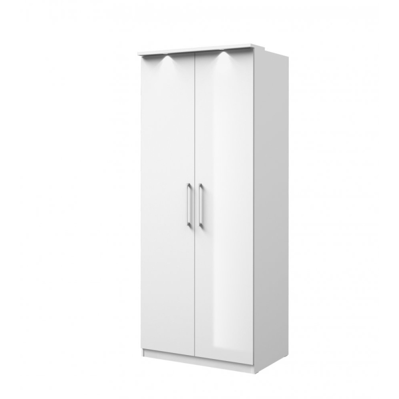 Zweitüriger Kleiderschrank OLIKA – Breite 90 cm, weiß