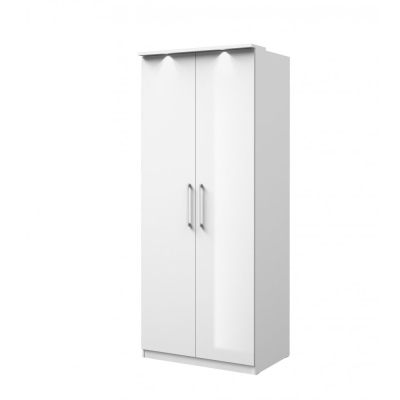 Zweitüriger Kleiderschrank OLIKA – Breite 90 cm, weiß