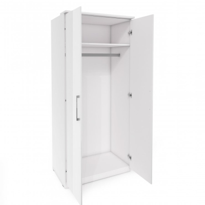 Zweitüriger Kleiderschrank OLIKA – Breite 90 cm, weiß