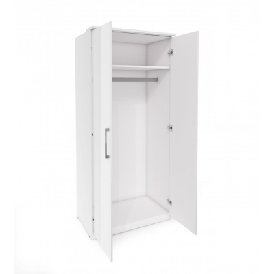 Zweitüriger Kleiderschrank OLIKA – Breite 90 cm, weiß