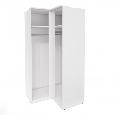 Eckkleiderschrank OLIKA – Breite 109 cm, Weiß