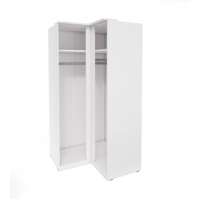 Eckkleiderschrank OLIKA – Breite 109 cm, Weiß