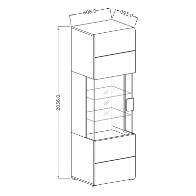 Eintürige Vitrine COLORADO – weiß