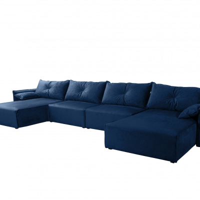 U-förmiges Sofa mit Hocker LUIZA 3 – Blau