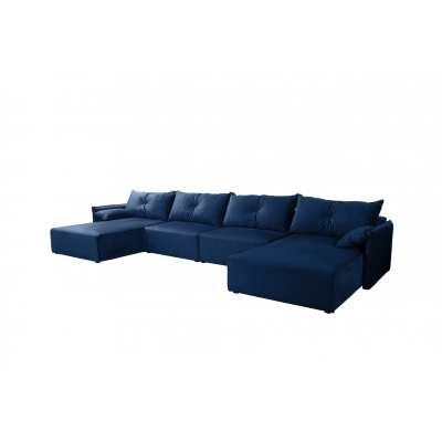 U-förmiges Sofa mit Hocker LUIZA 3 – Blau