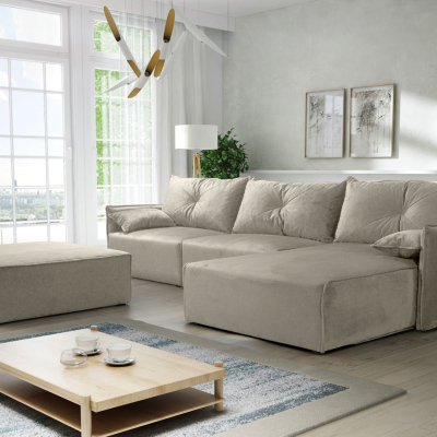 Ecksofa mit Hocker LUIZA 2 – Beige