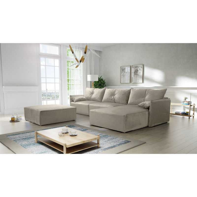 Ecksofa mit Hocker LUIZA 2 – Beige