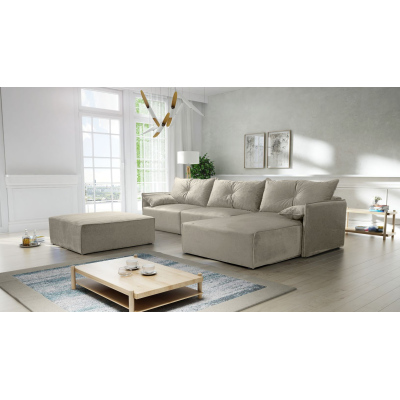 Ecksofa mit Hocker LUIZA 2 – Beige