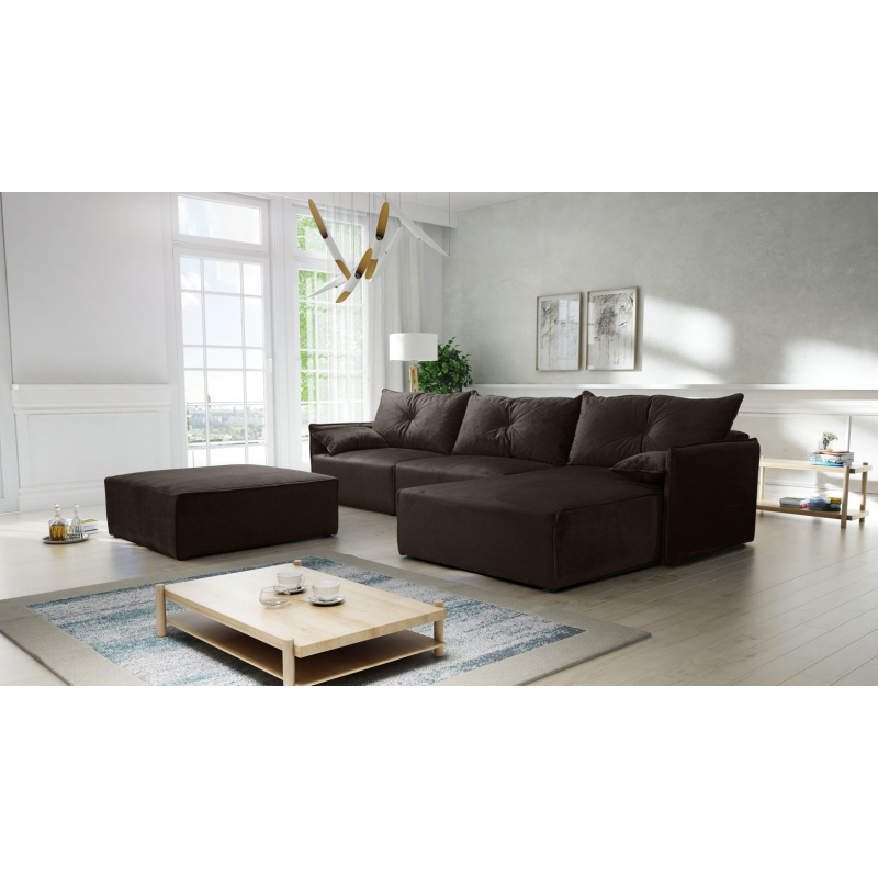 Ecksofa mit Hocker LUIZA 2 – Braun 1