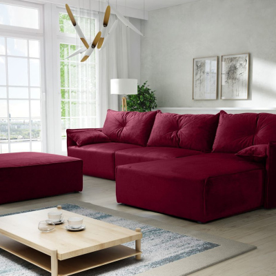 Ecksofa mit Hocker LUIZA 2 – Rot