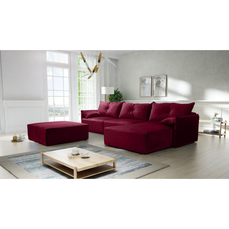 Ecksofa mit Hocker LUIZA 2 – Rot