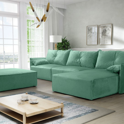 Ecksofa mit Hocker LUIZA 2 – Türkis