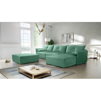 Ecksofa mit Hocker LUIZA 2 – Türkis