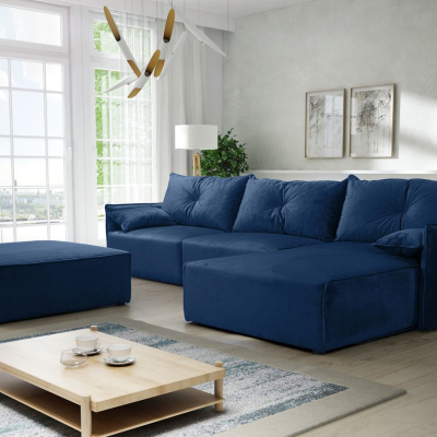 Ecksofa mit Hocker LUIZA 2 – Blau