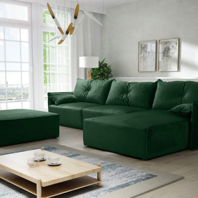 Ecksofa mit Hocker LUIZA 2 – Grün