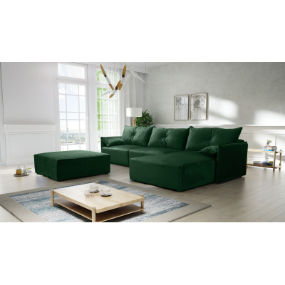 Ecksofa mit Hocker LUIZA 2 – Grün