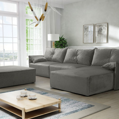 Ecksofa mit Hocker LUIZA 2 – Grau