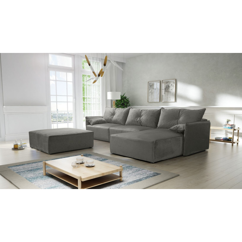 Ecksofa mit Hocker LUIZA 2 – Grau