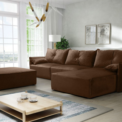 Ecksofa mit Hocker LUIZA 2 – Braun 2