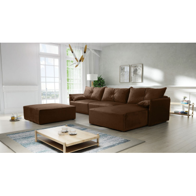 Ecksofa mit Hocker LUIZA 2 – Braun 2