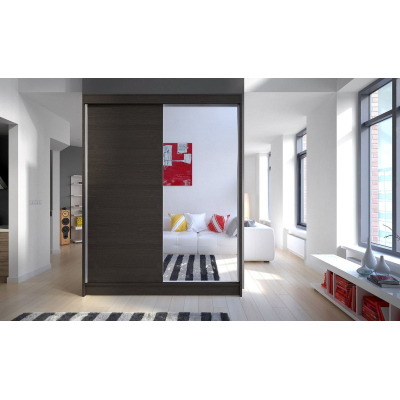 Kleiderschrank mit Spiegel CHANNA 1 – Breite 150 cm, schoko