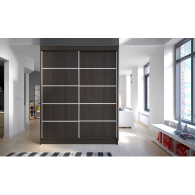 Kleiderschrank CHANNA 4 – Breite 150 cm, Schokolade