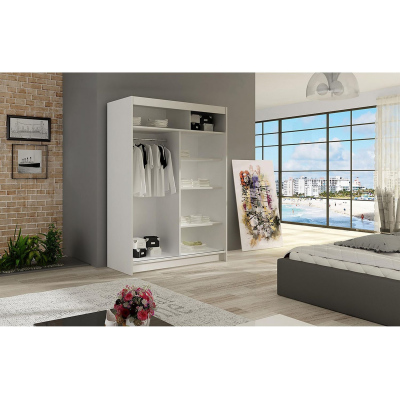 Moderner Kleiderschrank LINH 1 – Breite 120 cm, weiß