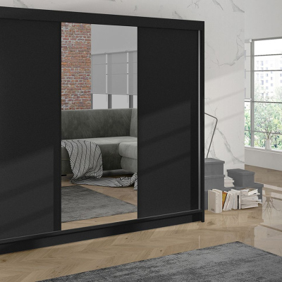 Kleiderschrank DANIELLA 1 – Breite 200 cm, schwarz