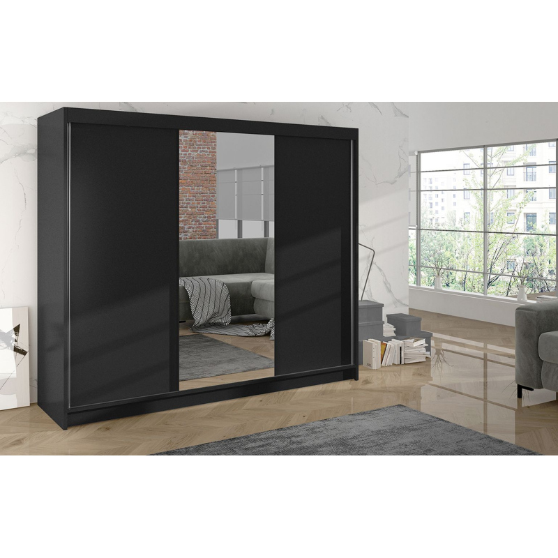 Kleiderschrank DANIELLA 1 – Breite 200 cm, schwarz