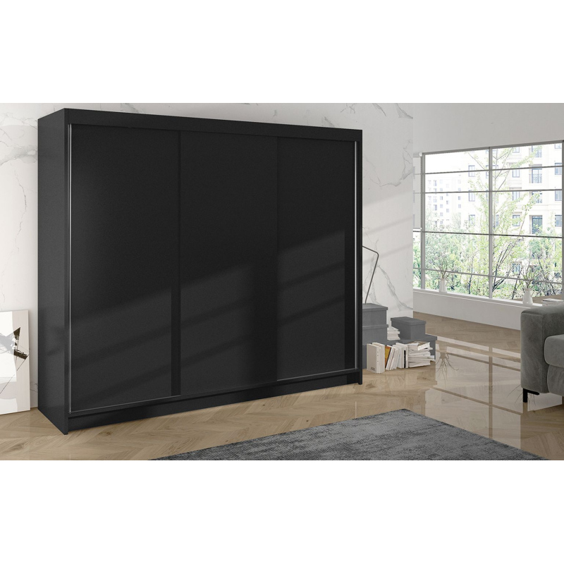 Kleiderschrank DANIELLA 2 – Breite 200 cm, schwarz