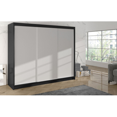 Kleiderschrank DANIELLA 2 – Breite 200 cm, schwarz / weiß