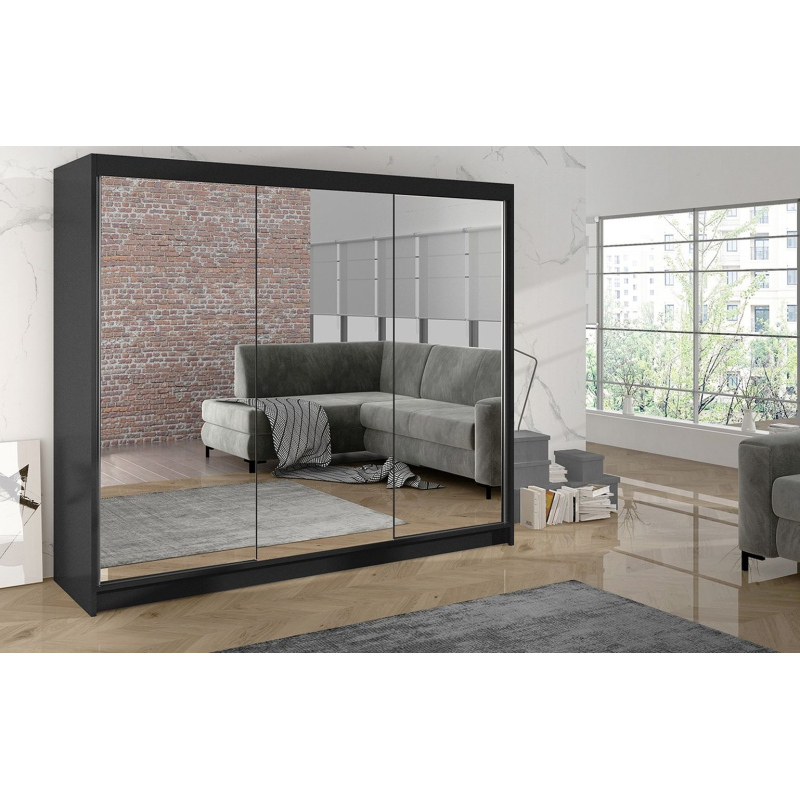 Kleiderschrank DANIELLA 3 – Breite 200 cm, schwarz