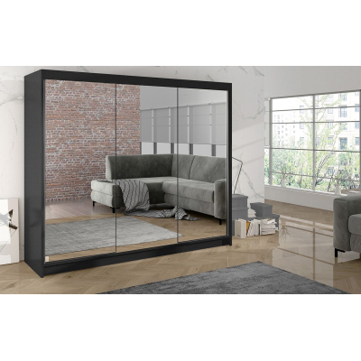 Kleiderschrank DANIELLA 3 – Breite 200 cm, schwarz