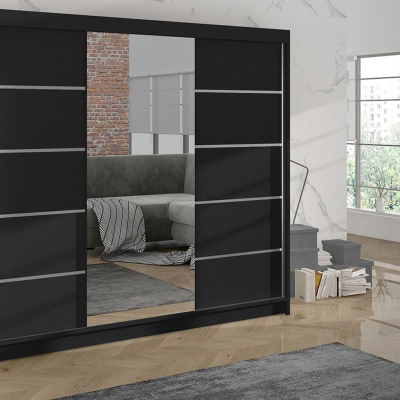 Kleiderschrank DANIELLA 4 – Breite 200 cm, schwarz