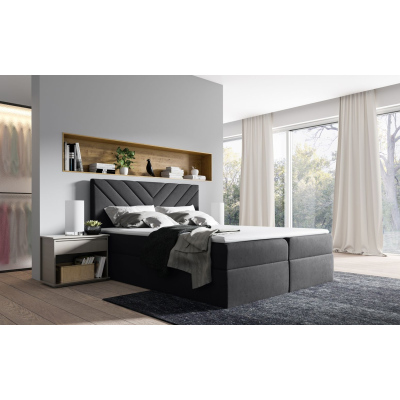 Kontinentales Bett IVANA 6 – 180x200, schwarz + Gratis-Topper