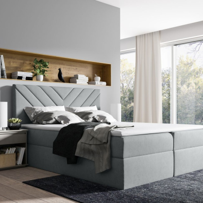 Kontinentales Bett IVANA 6 – 180x200, grau + Gratis-Topper