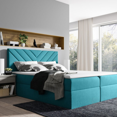 Kontinentales Bett IVANA 6 – 180x200, blau + Gratis-Topper