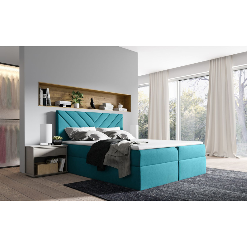 Kontinentales Bett IVANA 6 – 180x200, blau + Gratis-Topper