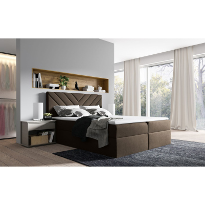 Kontinentales Bett IVANA 6 – 180x200, braun + Gratis-Topper