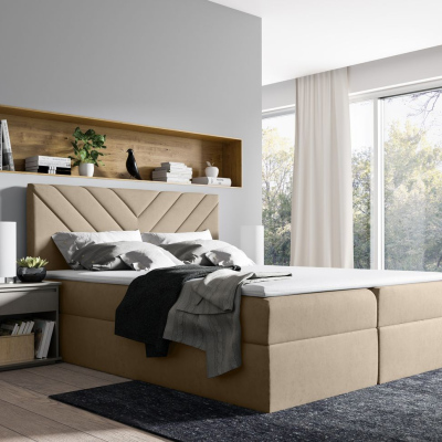 Kontinentales Bett IVANA 6 – 180x200, beige + Gratis-Topper