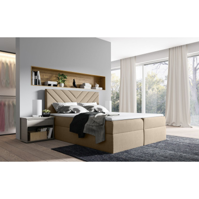 Kontinentales Bett IVANA 6 – 180x200, beige + Gratis-Topper