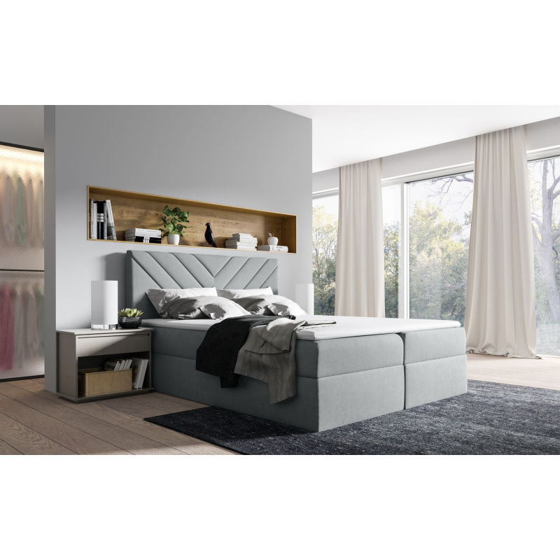 Kontinentales Bett IVANA 6 – 160x200, grau + Gratis-Topper