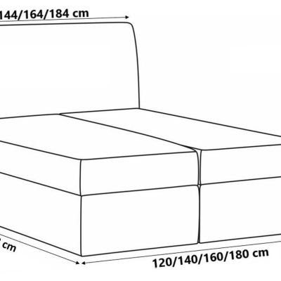 Kontinentales Bett LUCIA – 200x200, weißes Öko-Leder + GRATIS-Topper