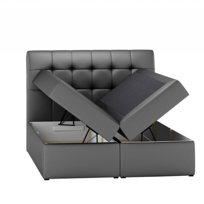 Kontinentales Bett LUCIA – 200x200, schwarz + GRATIS-Topper