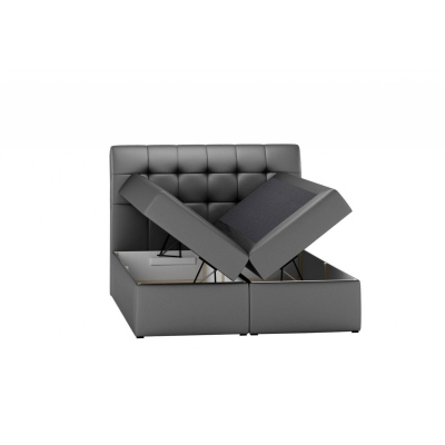 Kontinentales Bett LUCIA – 200x200, schwarz + GRATIS-Topper