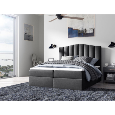 Kontinentales Bett LUCIA – 180x200, schwarz + GRATIS-Topper