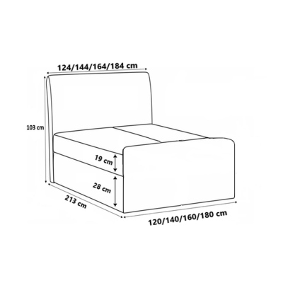 Bett mit Matratze und Lattenrost LOLA – 200x200, blau 2 + KOSTENLOSER Topper